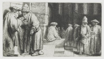Judíos en la sinagoga de Rembrandt van Rijn