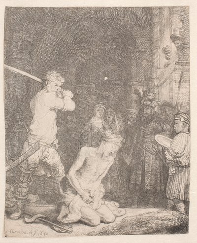 La decapitación de San Juan Bautista de Rembrandt van Rijn