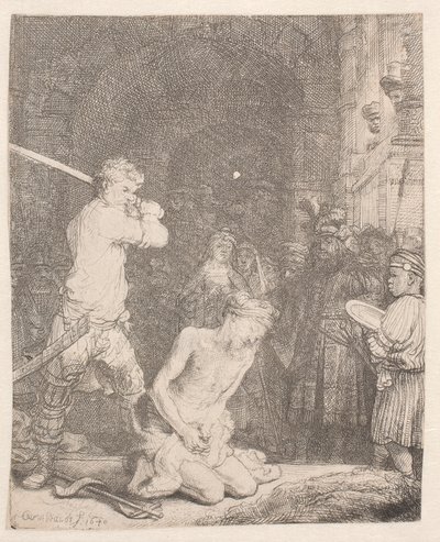 La decapitación de San Juan Bautista de Rembrandt van Rijn