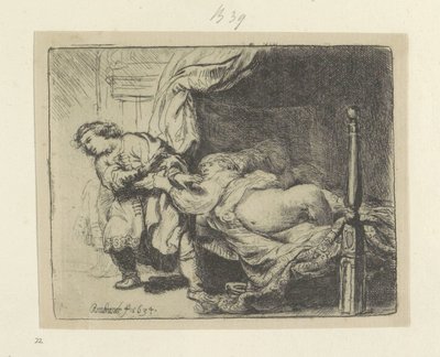 Jozef en de vrouw van Potifar Colección de ochenta y cinco grabados originales (título de la serie) de Rembrandt van Rijn