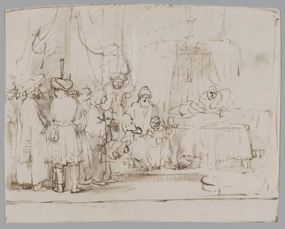 José les cuenta sus sueños a sus padres y a sus hermanos de Rembrandt van Rijn