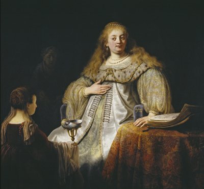 Judith en el banquete de Holofernes, 1634 de Rembrandt van Rijn