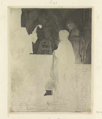Artista trabajando en dibujo modelo Recueil de quatre-vingt-cinq estampes originales (título de la serie) de Rembrandt van Rijn