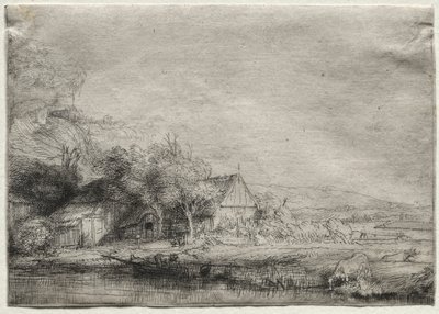 Paisaje con una vaca de Rembrandt van Rijn