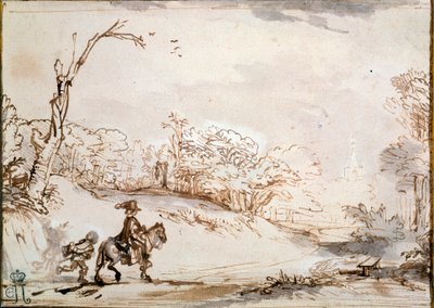 Paisaje con un jinete, 1648-1650 de Rembrandt van Rijn