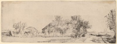 Paisaje con un Camino junto a un Canal de Rembrandt van Rijn