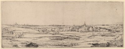 Paisaje con vista hacia Haarlem de Rembrandt van Rijn