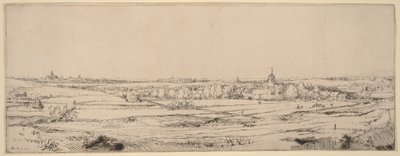 Paisaje con vistas a Haarlem (El campo del pesador de oro) de Rembrandt van Rijn