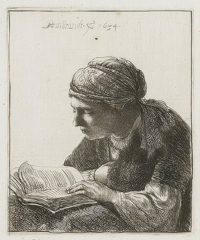 Lectura de Rembrandt van Rijn
