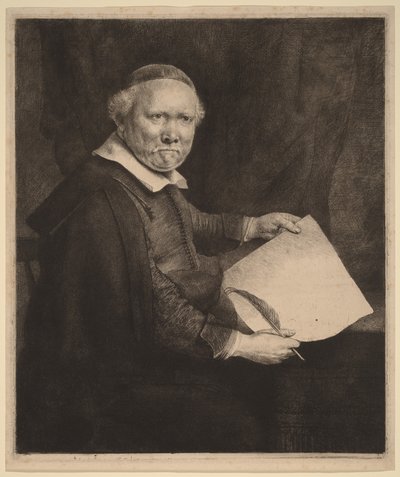 Lieven Willemsz van Coppenol: «The Larger Plate» de Rembrandt van Rijn