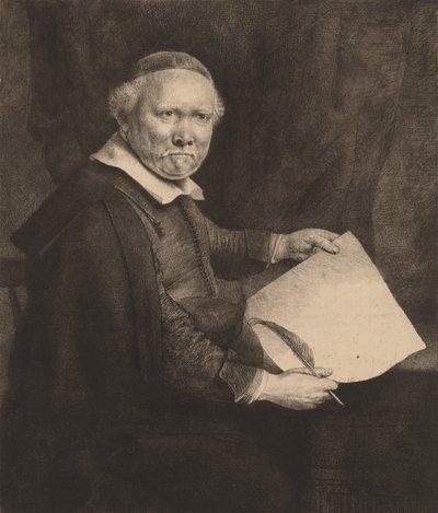 Lieven Willemsz van Coppenol: la placa más grande, 1658 de Rembrandt van Rijn