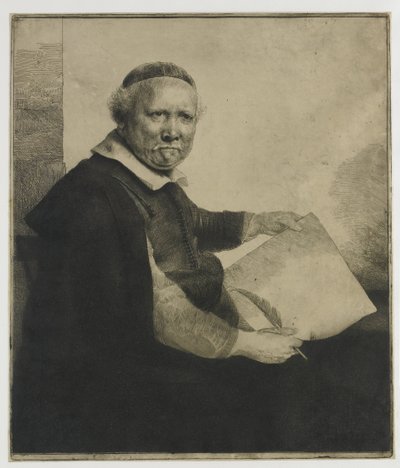 Lieven Willemsz. van Coppenol, maestro calígrafo: la lámina más grande de Rembrandt van Rijn