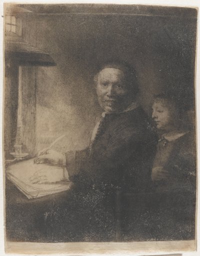 Lieven Willemsz. van Coppenol, maestro de la escritura: la placa más pequeña de Rembrandt van Rijn