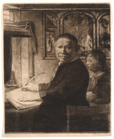 Lieven Williemsz van Coppenol, maestro de escritura: la placa más pequeña de Rembrandt van Rijn