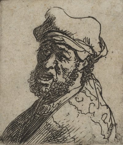 Hombre gritando, tres cuartos a la izquierda: busto, ca. 1629 de Rembrandt van Rijn