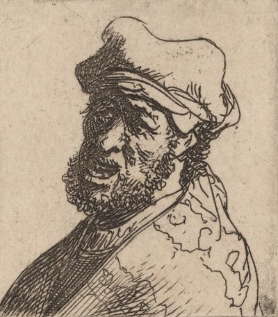 Hombre gritando, tres cuartos a la izquierda, c. 1630-1631 de Rembrandt van Rijn