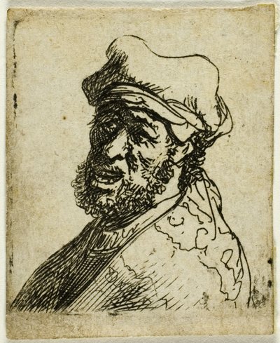 Hombre gritando, tres cuartos a la izquierda: busto de Rembrandt van Rijn