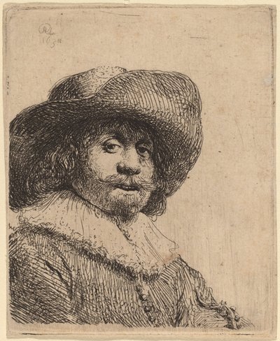 Hombre con sombrero de ala ancha de Rembrandt van Rijn