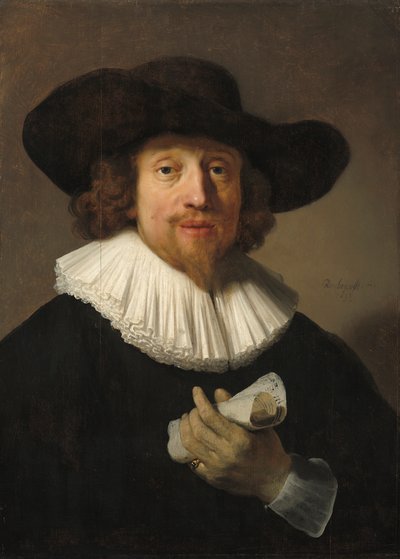 Hombre con hoja de música, 1633 de Rembrandt van Rijn