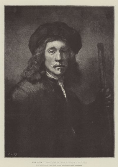 Hombre con un palo de Rembrandt van Rijn