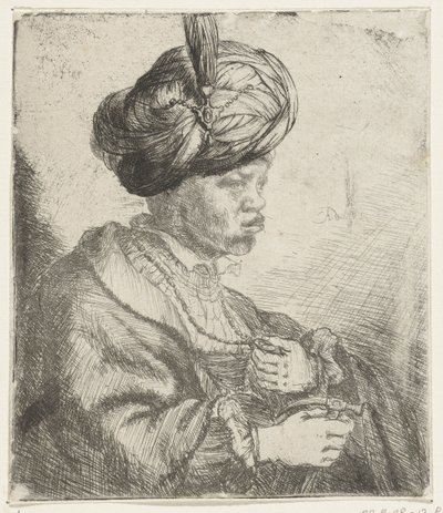 Hombre con turbante, c.1660-70 de Rembrandt van Rijn