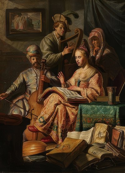 Sociedad musical. 1626 de Rembrandt van Rijn