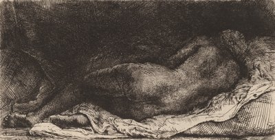 Negra acostada, 1658 de Rembrandt van Rijn