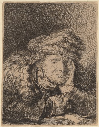 Anciana Durmiendo de Rembrandt van Rijn