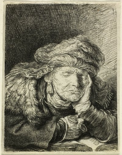 Anciana Durmiendo de Rembrandt van Rijn