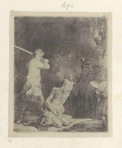Onthoofding van Johannes de Doper Colección de ochenta y cinco grabados originales (título de la serie) de Rembrandt van Rijn