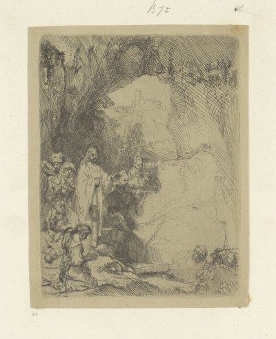 Opwekking van Lazarus: plaza pequeña Colección de ochenta y cinco grabados originales (título de la serie) de Rembrandt van Rijn