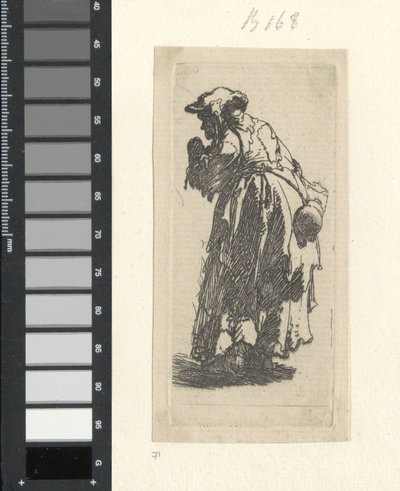 Oude bedelares met kalebas Colección de ochenta y cinco grabados originales (título de la serie) de Rembrandt van Rijn