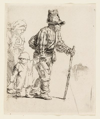 Familia campesina en el camino de Rembrandt van Rijn