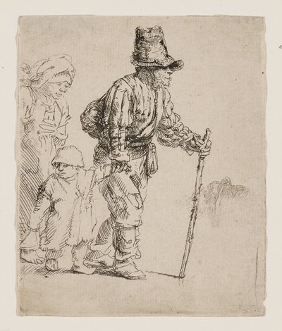 Una familia campesina deambulando de Rembrandt van Rijn