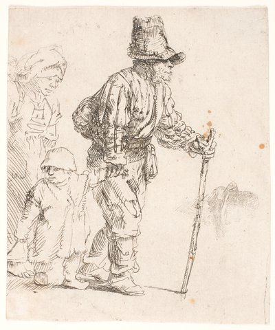 Una familia campesina vagabunda de Rembrandt van Rijn