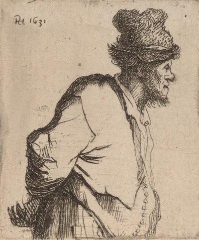 Campesino con las Manos Detrás de la Espalda, 1631 de Rembrandt van Rijn