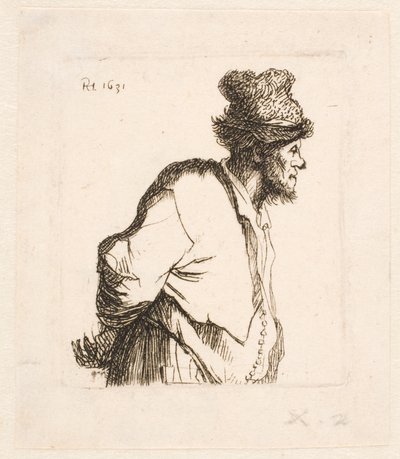 Campesino con las manos a la espalda de Rembrandt van Rijn