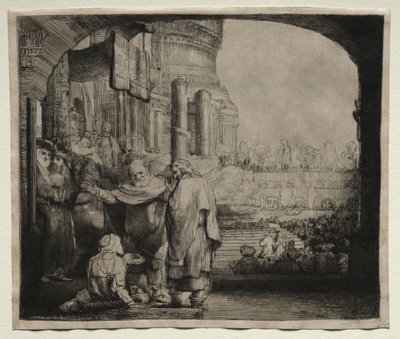 Pedro y Juan Sanando al Lisiado en la Puerta del Templo, 1659 de Rembrandt van Rijn