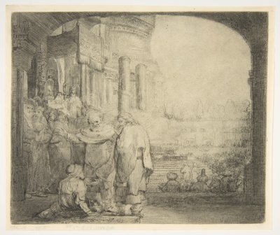 Pedro y Juan sanando al lisiado en la puerta del templo, 1659 de Rembrandt van Rijn
