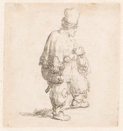 Polaco de pie con los brazos cruzados de Rembrandt van Rijn