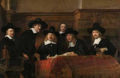 Retrato de los directores del gremio de pañeros en Ámsterdam de Rembrandt van Rijn