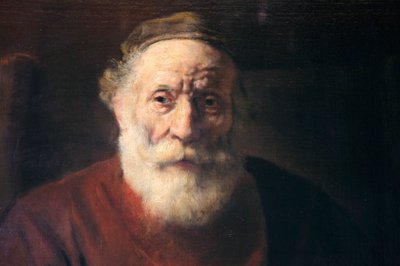 Retrato de un Hombre Viejo en Rojo de Rembrandt van Rijn