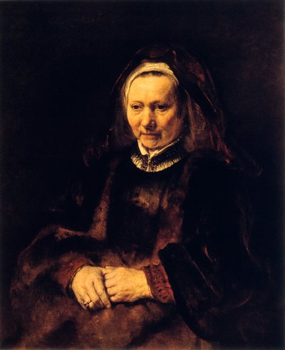Retrato de una anciana, siglo XVII de Rembrandt van Rijn