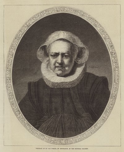 Retrato de una anciana, en la Galería Nacional de Rembrandt van Rijn