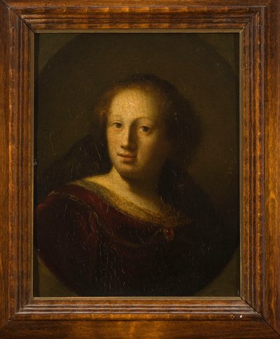 Retrato de una mujer con un colgante de rubí de Rembrandt van Rijn
