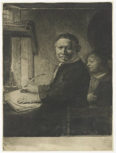 Retrato de Lieven Willemsz van Coppenol, conocido como «El pequeño Coppenol» de Rembrandt van Rijn