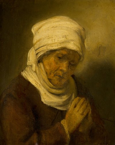Mujer Orando de Rembrandt van Rijn