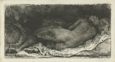 Desnudo femenino recostado de Rembrandt van Rijn