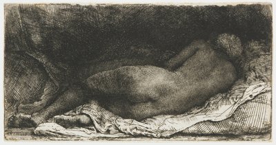 Desnudo femenino recostado de Rembrandt van Rijn