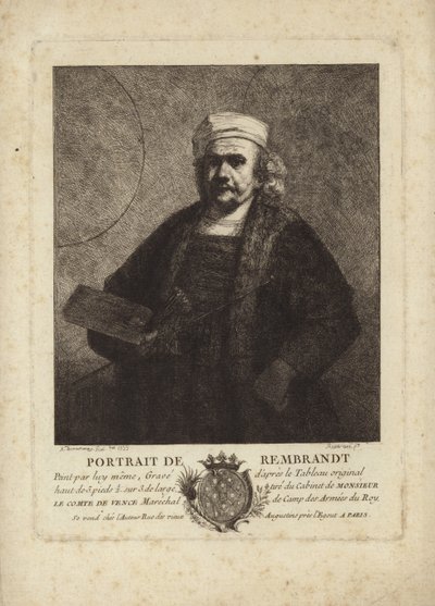 Rembrandt, Autorretrato del pintor y grabador holandés de Rembrandt van Rijn